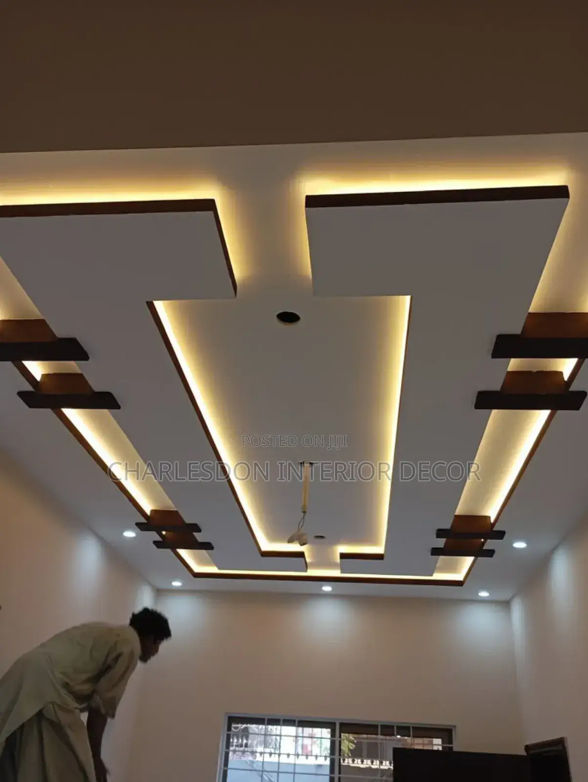 Quality P O P, Tv Stand, Arc Design, Skimming, Wall Design