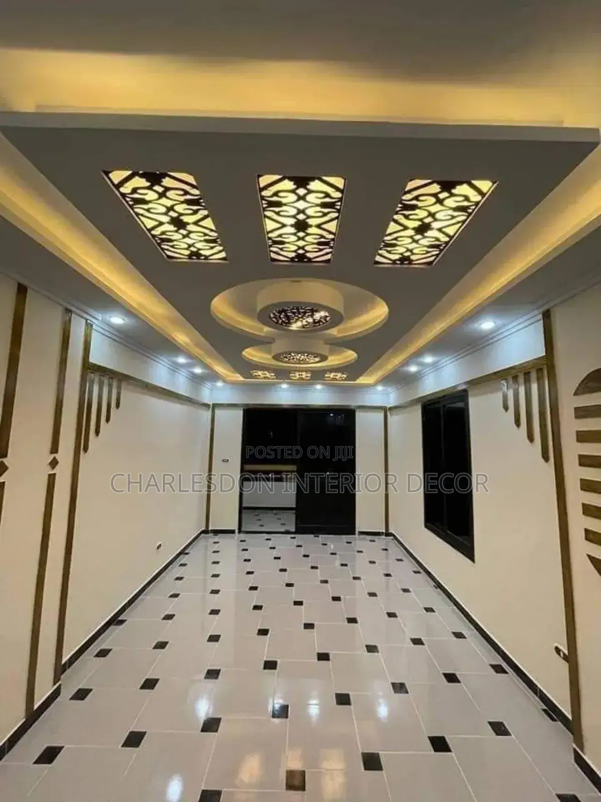 Quality P O P, Tv Stand, Arc Design, Skimming, Wall Design