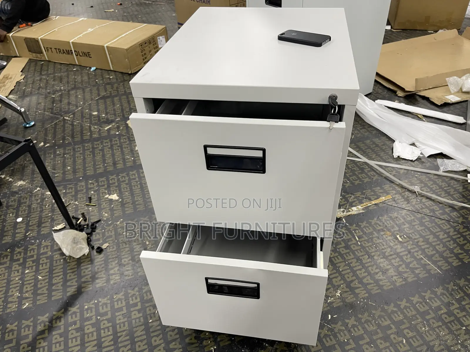 Modern Home Office 2 Drawer Vertical Metal Storage Cabinet