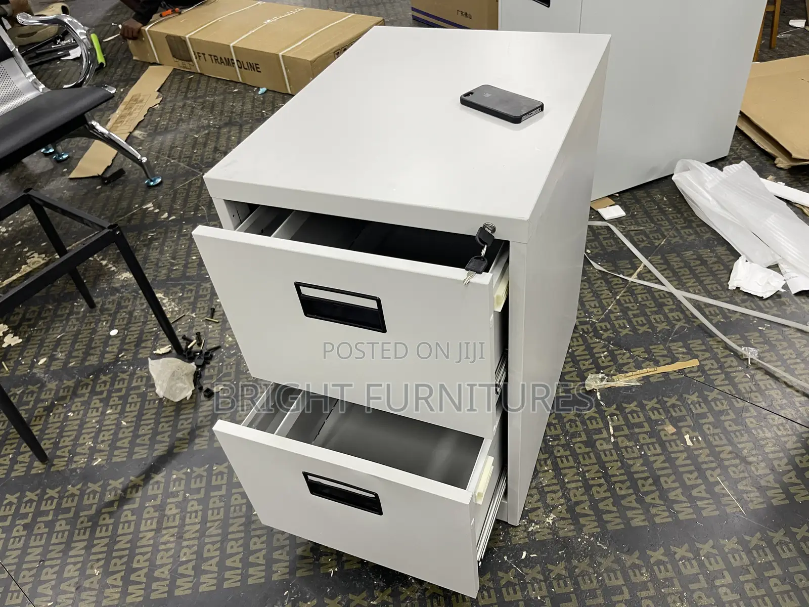 Modern Home Office 2 Drawer Vertical Metal Storage Cabinet