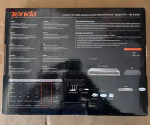Tenda 8ports Gigabit Poe Switch+2uplink Tef1110p-8-63w