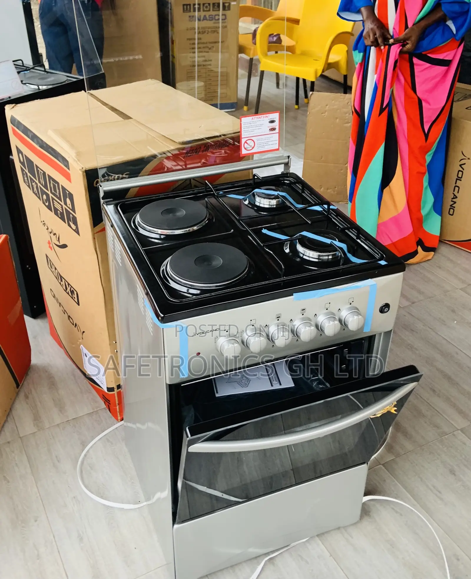 Super Fast Cooking 50x50 2 Gas 2 Electric Volcano Grey