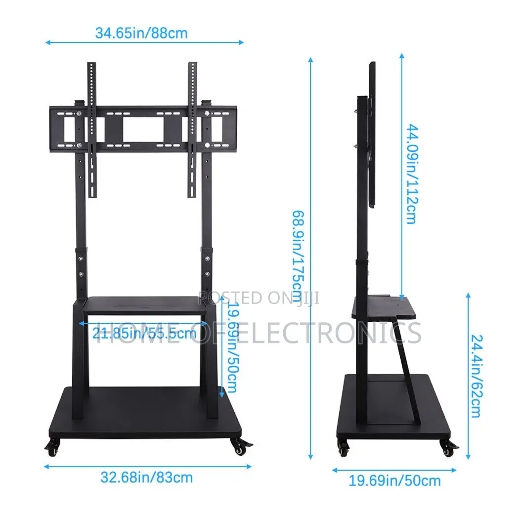 Heavy Duty Movable Trolley Tv Stand With Wheels(60-100)