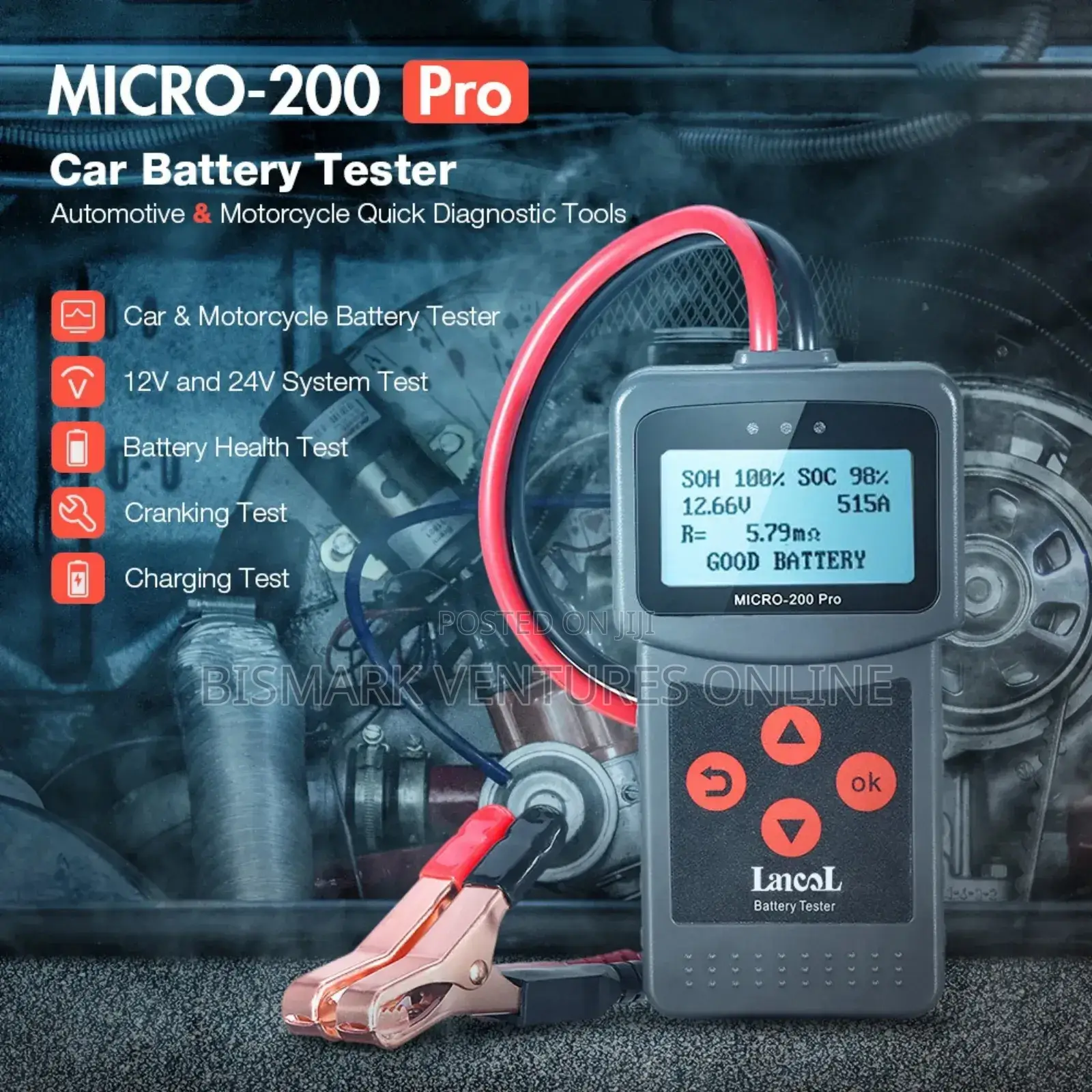 Battery Tester 12v 24v Micro-200 Pro. Digital
