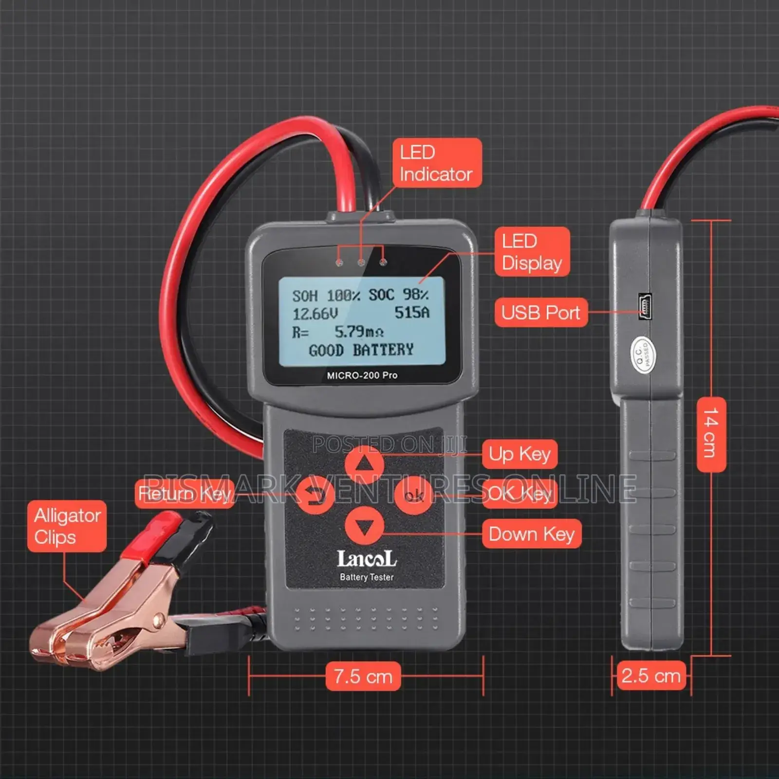 Battery Tester 12v 24v Micro-200 Pro. Digital
