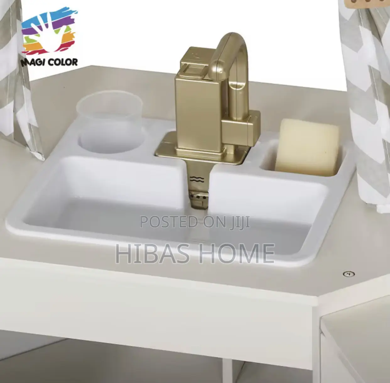 Curved Wooden Play Kitchen,Light,Sound,Water,Lcd Board,Phone