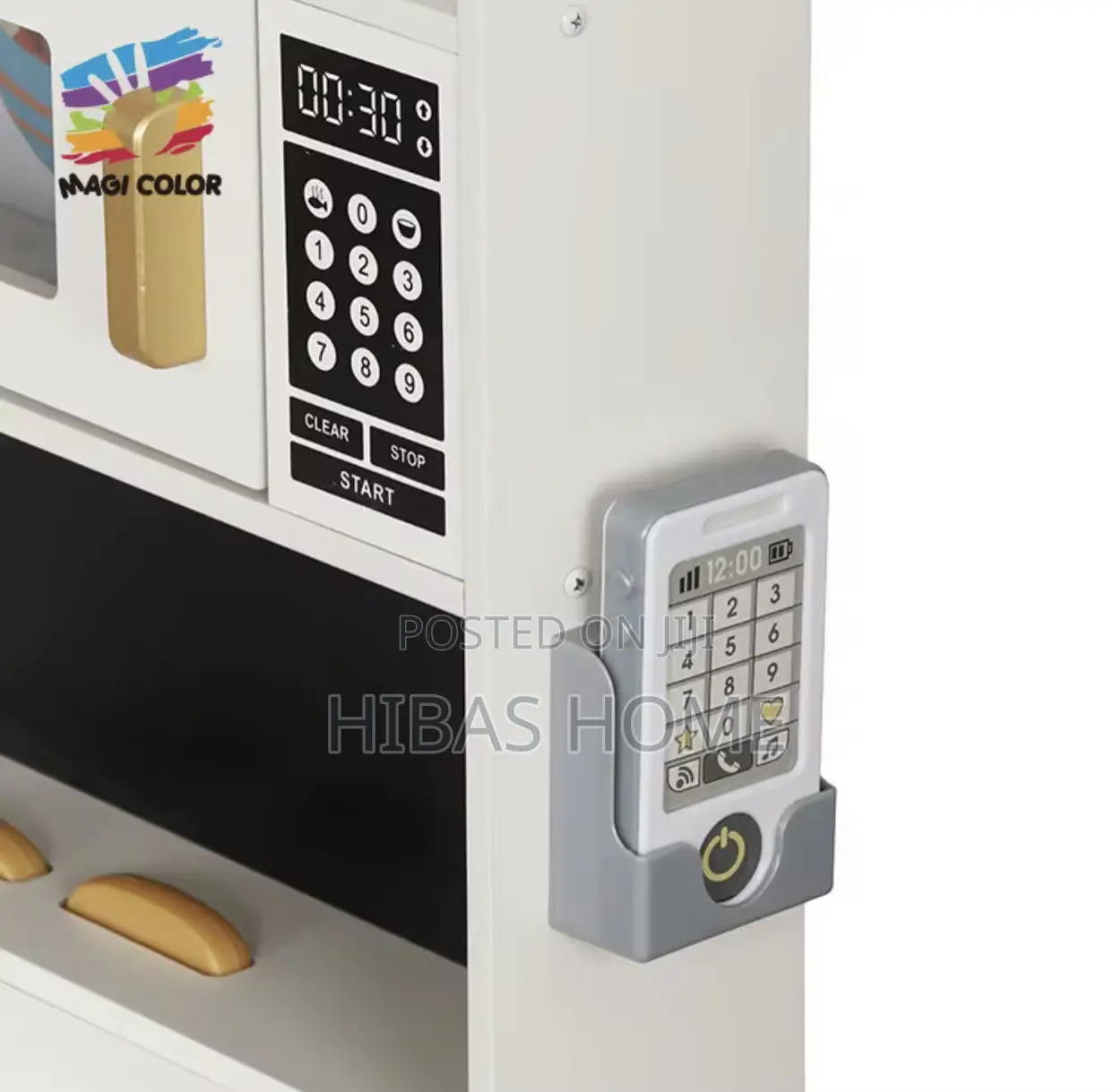 Curved Wooden Play Kitchen,Light,Sound,Water,Lcd Board,Phone