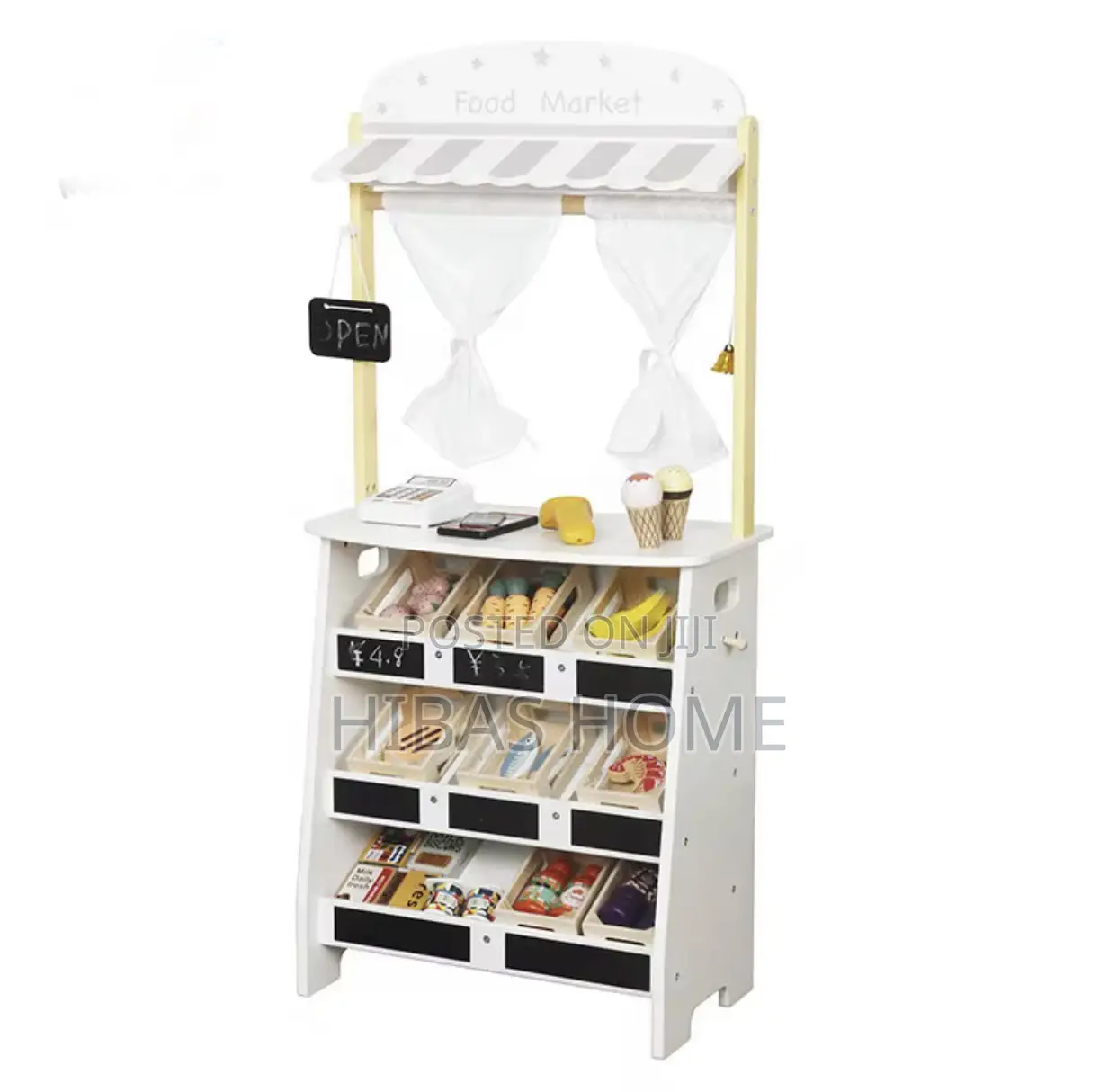 Preschool Wooden Supermarket With 51 Accessories 45*24*97.4