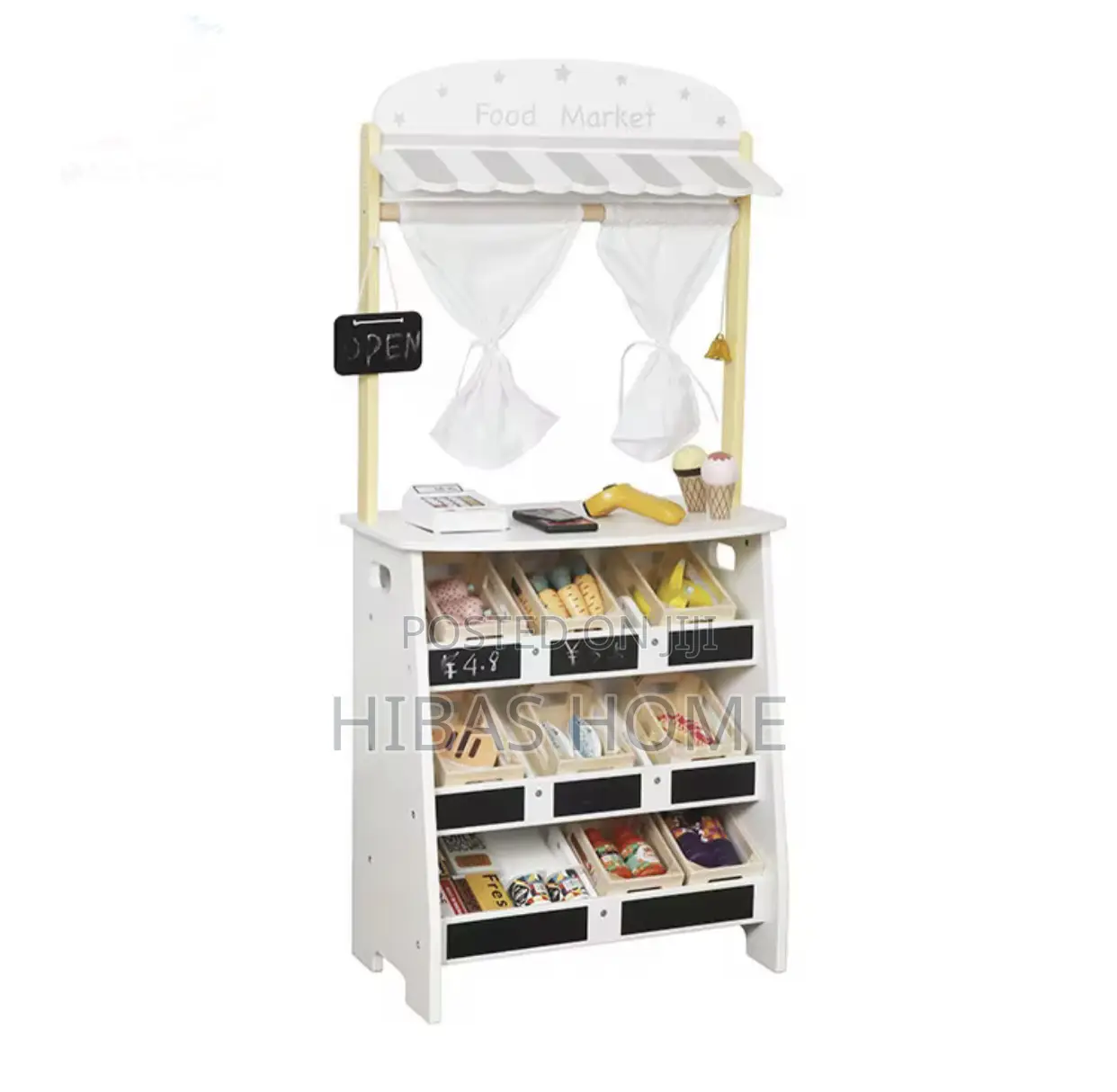 Preschool Wooden Supermarket With 51 Accessories 45*24*97.4