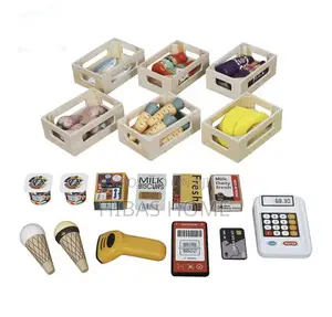 Preschool Wooden Supermarket With 51 Accessories 45*24*97.4