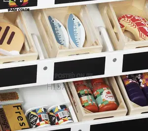 Preschool Wooden Supermarket With 51 Accessories 45*24*97.4