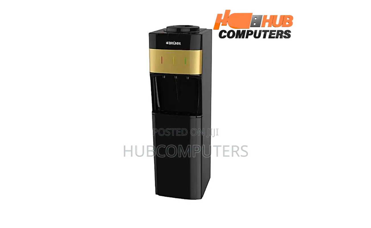 Bruhum-BDS-1196 Water Dispenser 3 Taps Fridge Black Golden