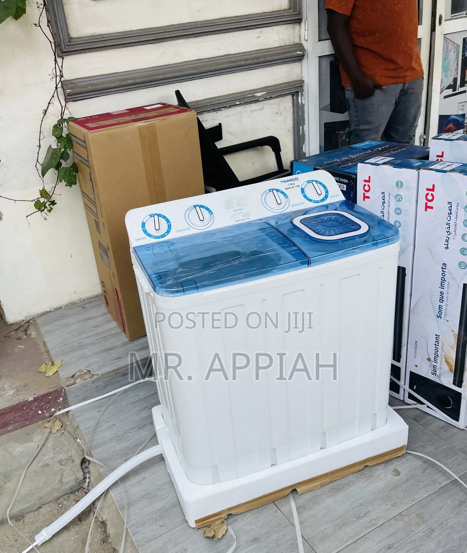 Power Saving Nasco 7kg Semi-Auto Washing Machine.