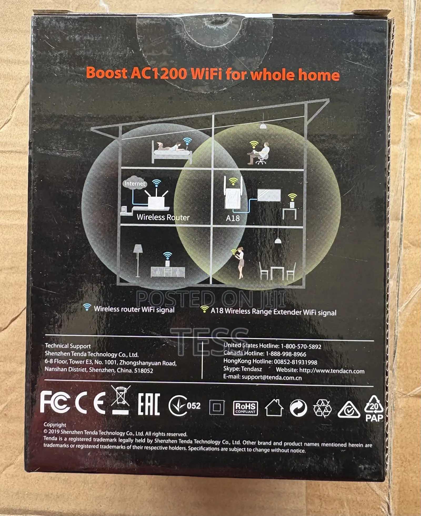 Tenda Wifi Range Extender (Wifi Repeater) Ac1200 A18