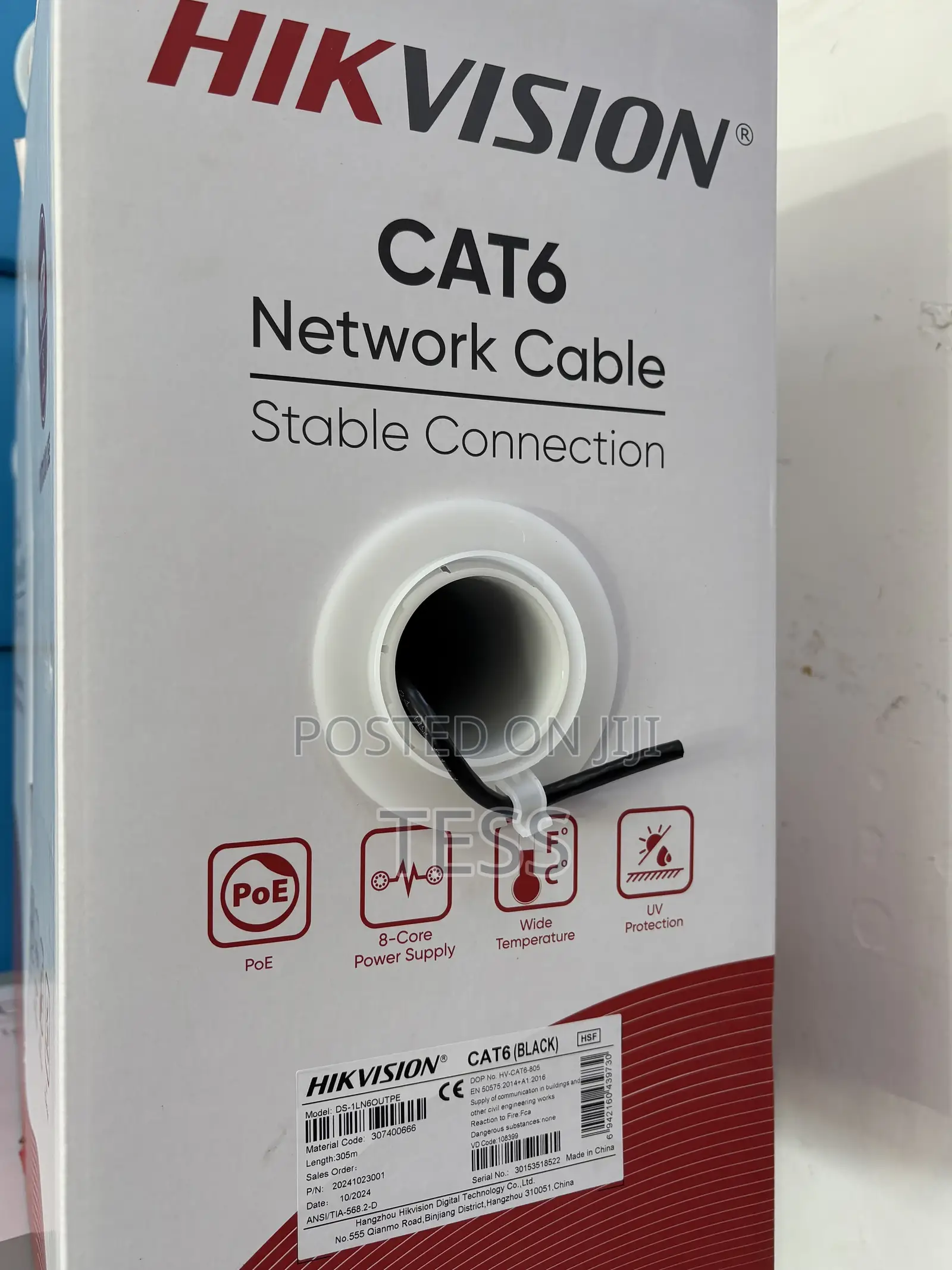 Hikvision Cat6 Outdoor Utp Cable (Solid Copper)Ds-1ln6outpe