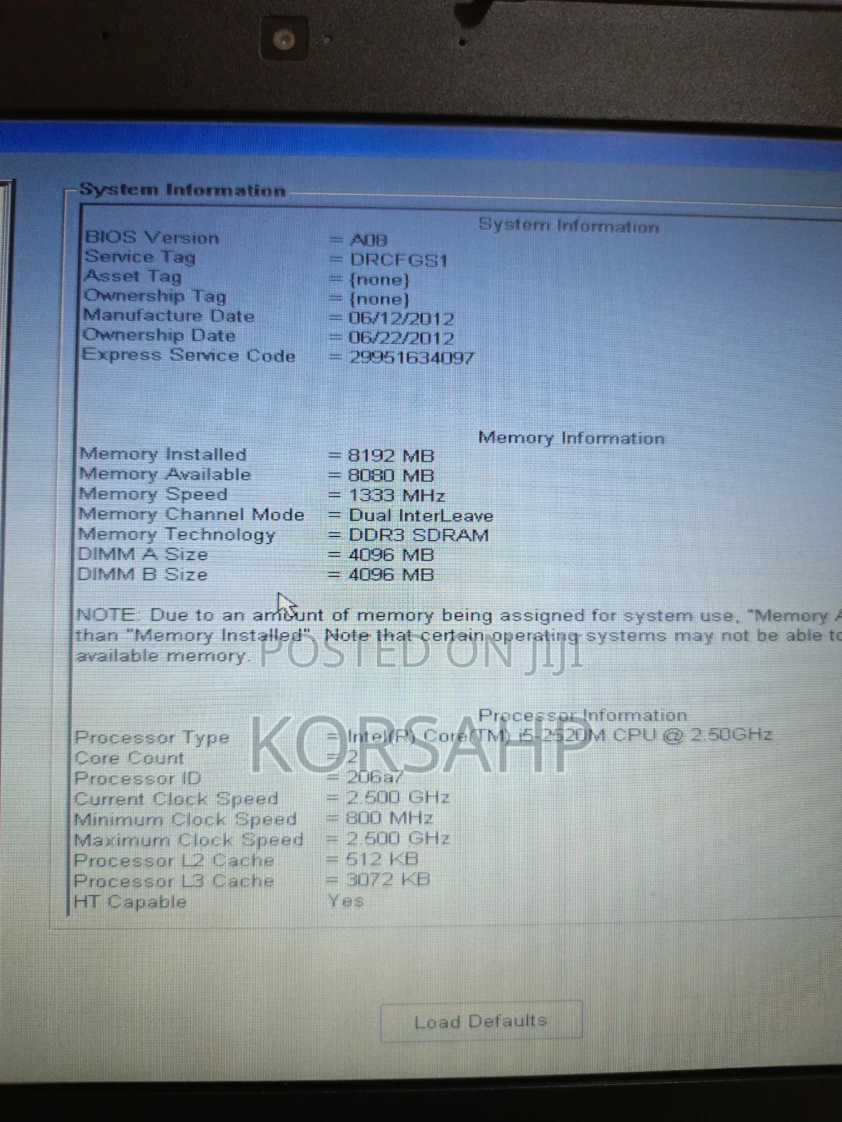 Laptop Dell Latitude E6420 8GB Intel Core I5 HDD 500GB