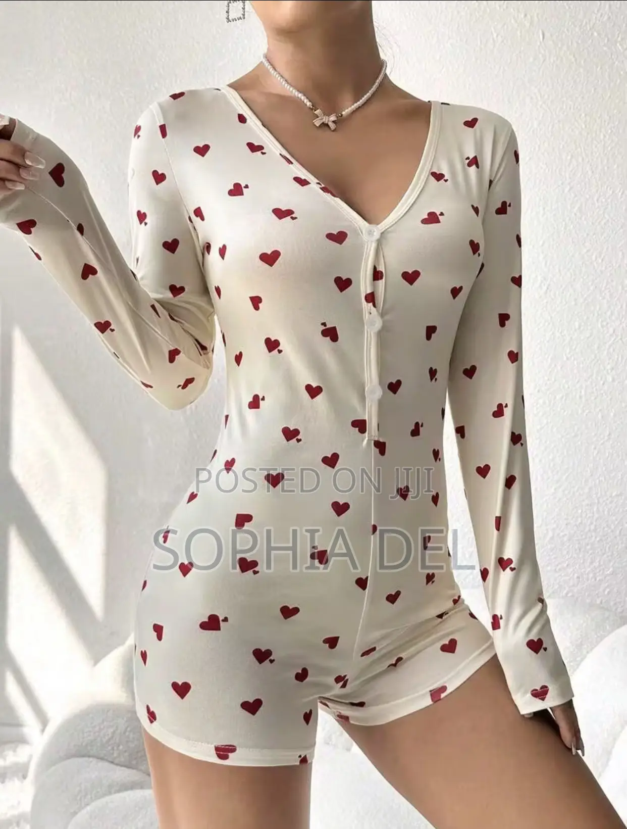 Ladies Love Print Jumpsuit