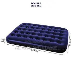 Inflatable Flocked Double Size Airbed With Pump
