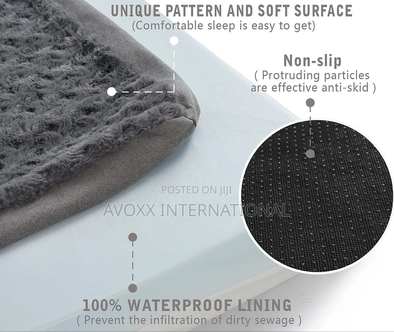 Gohoopet Orthopedic Memory Foam Bed Large for Dogs,35x22"X3"