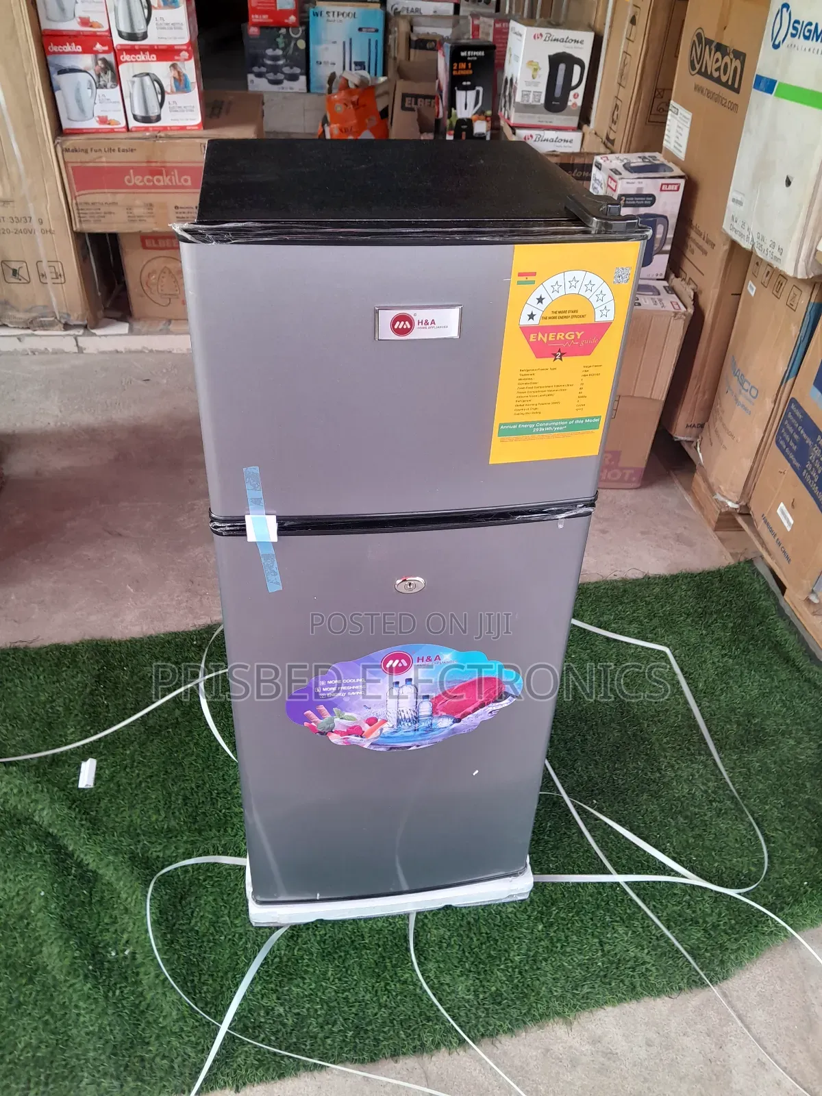 H a Table Top Double Door Fridge 102 Litres Top Freezer