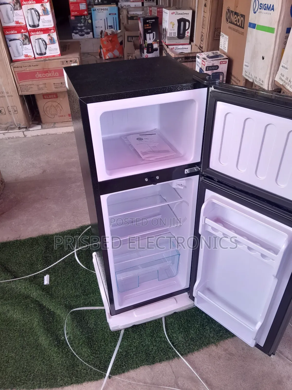H a Table Top Double Door Fridge 102 Litres Top Freezer