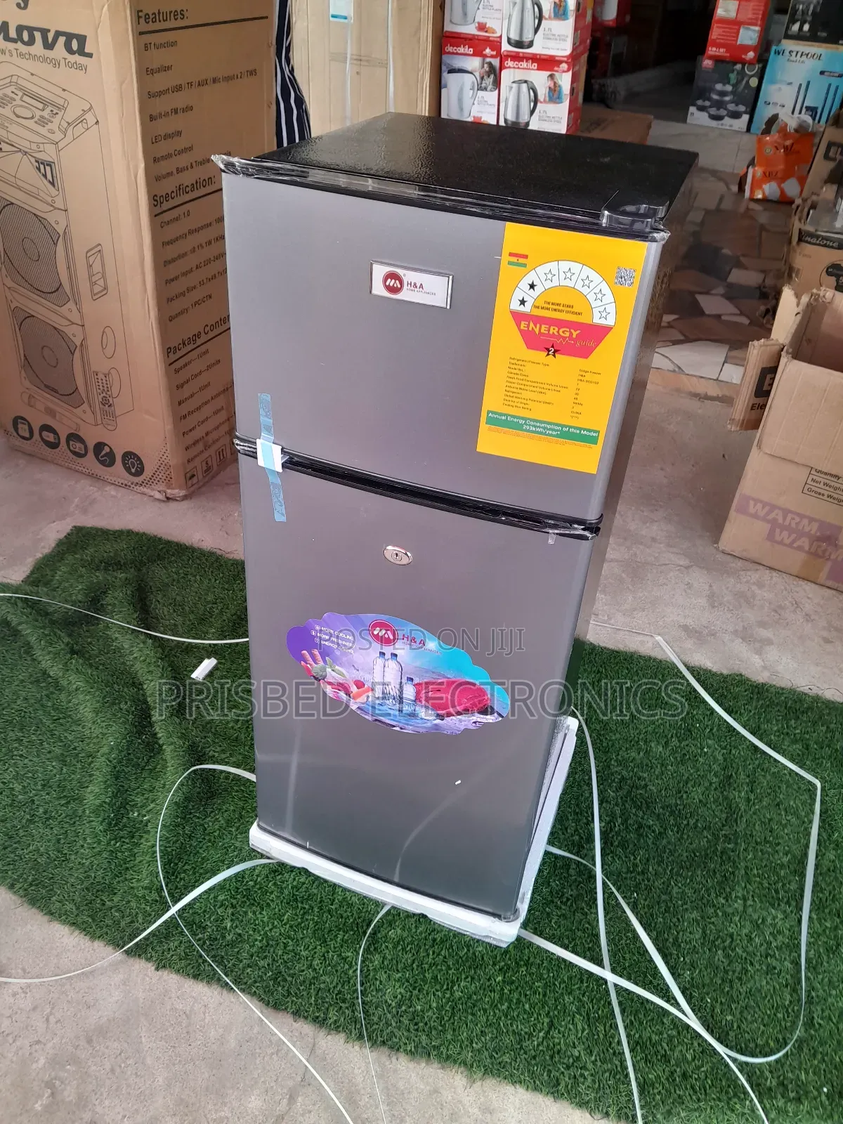 H a Table Top Double Door Fridge 102 Litres Top Freezer
