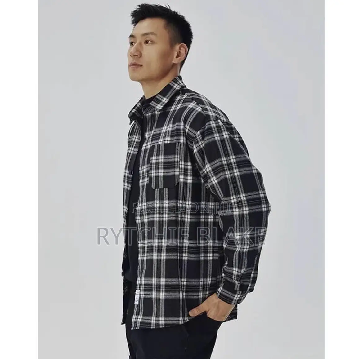 Men Casual Check Shirt Size M