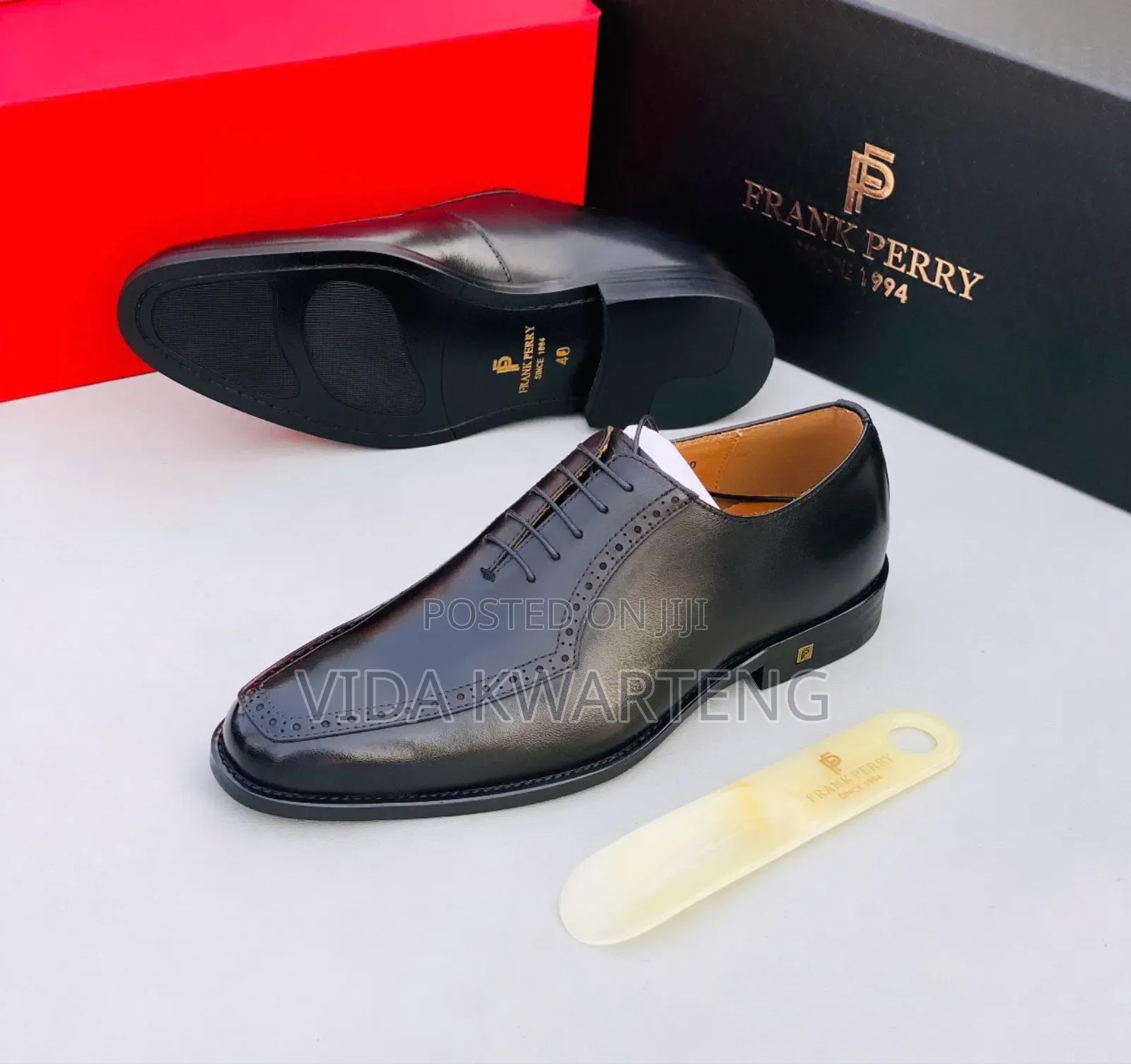 Frank Perry Office Wear Black Leather Shoes