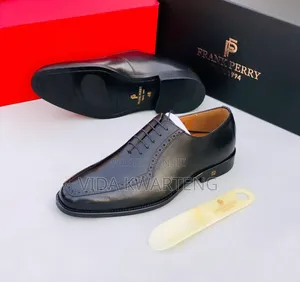 Frank Perry Office Wear Black Leather Shoes