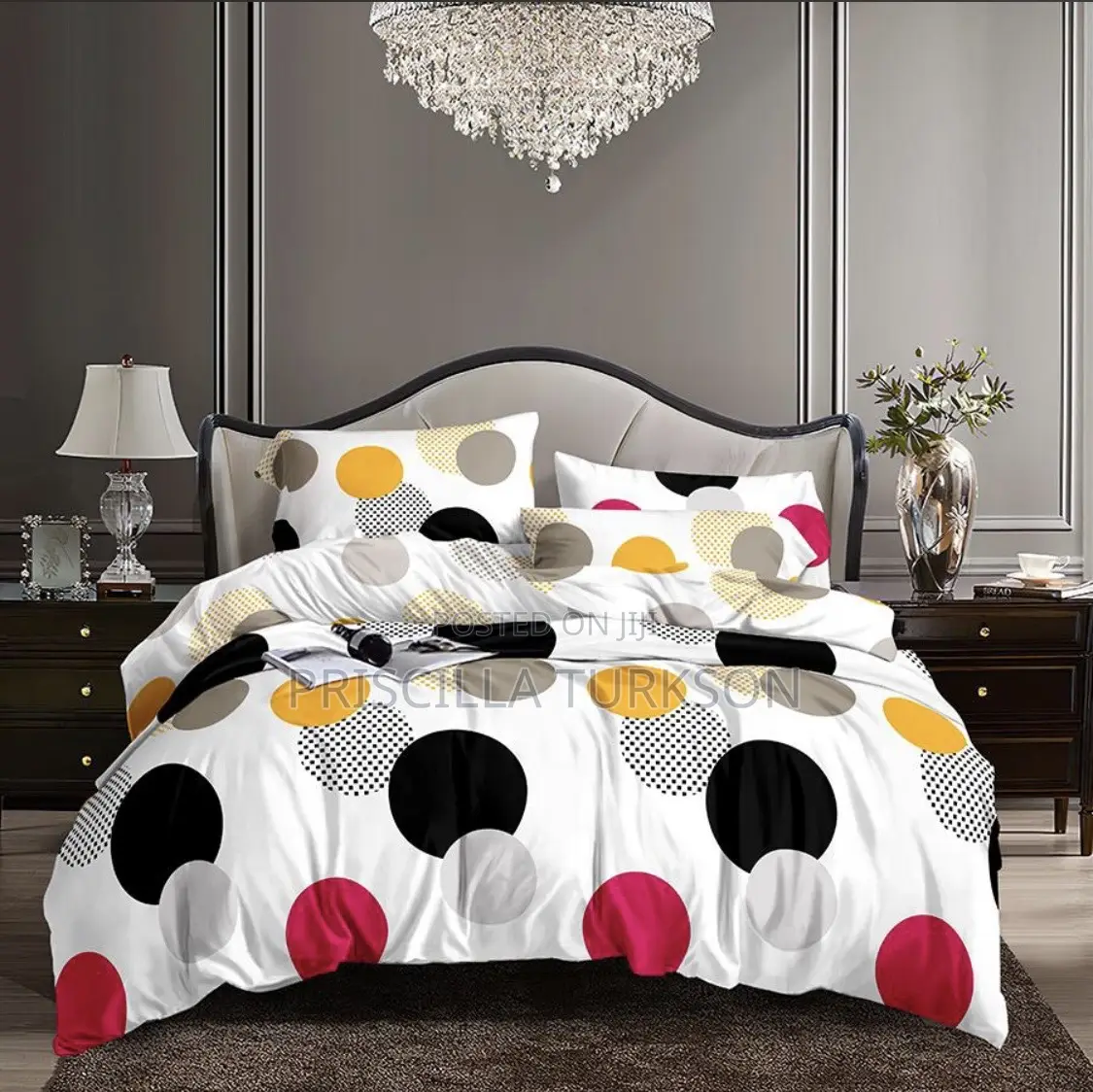 White Colorful Bedsheets
