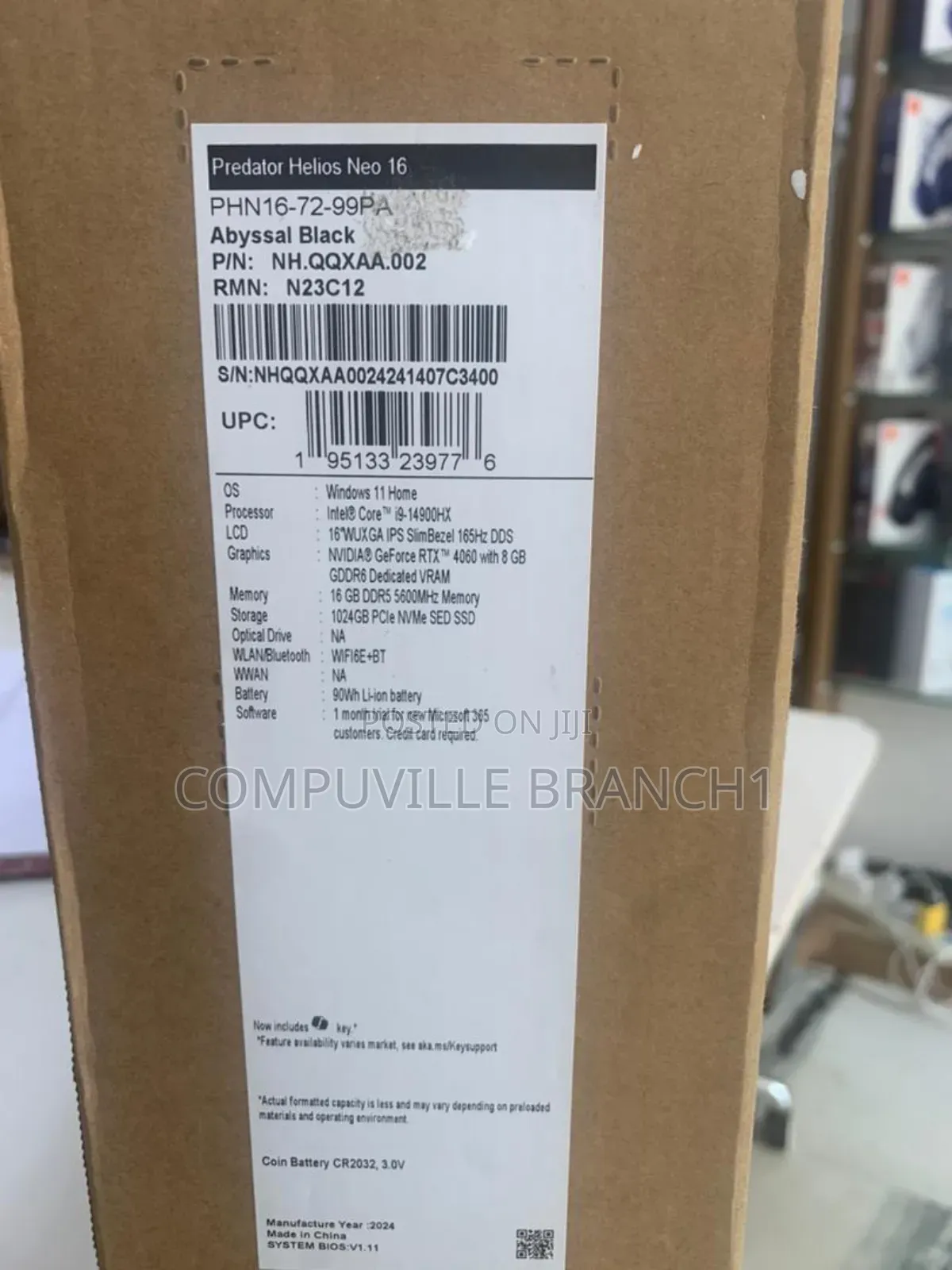New Laptop Acer Predator Helios Neo 16 16GB Intel Core I9 SSD 1T