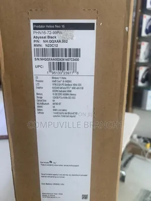 New Laptop Acer Predator Helios Neo 16 16GB Intel Core I9 SSD 1T