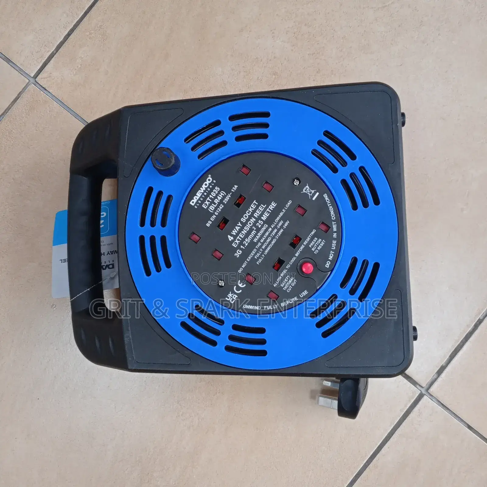 Brand New 25m Daewoo Electricals 4 Way Extension Reel FRM Uk