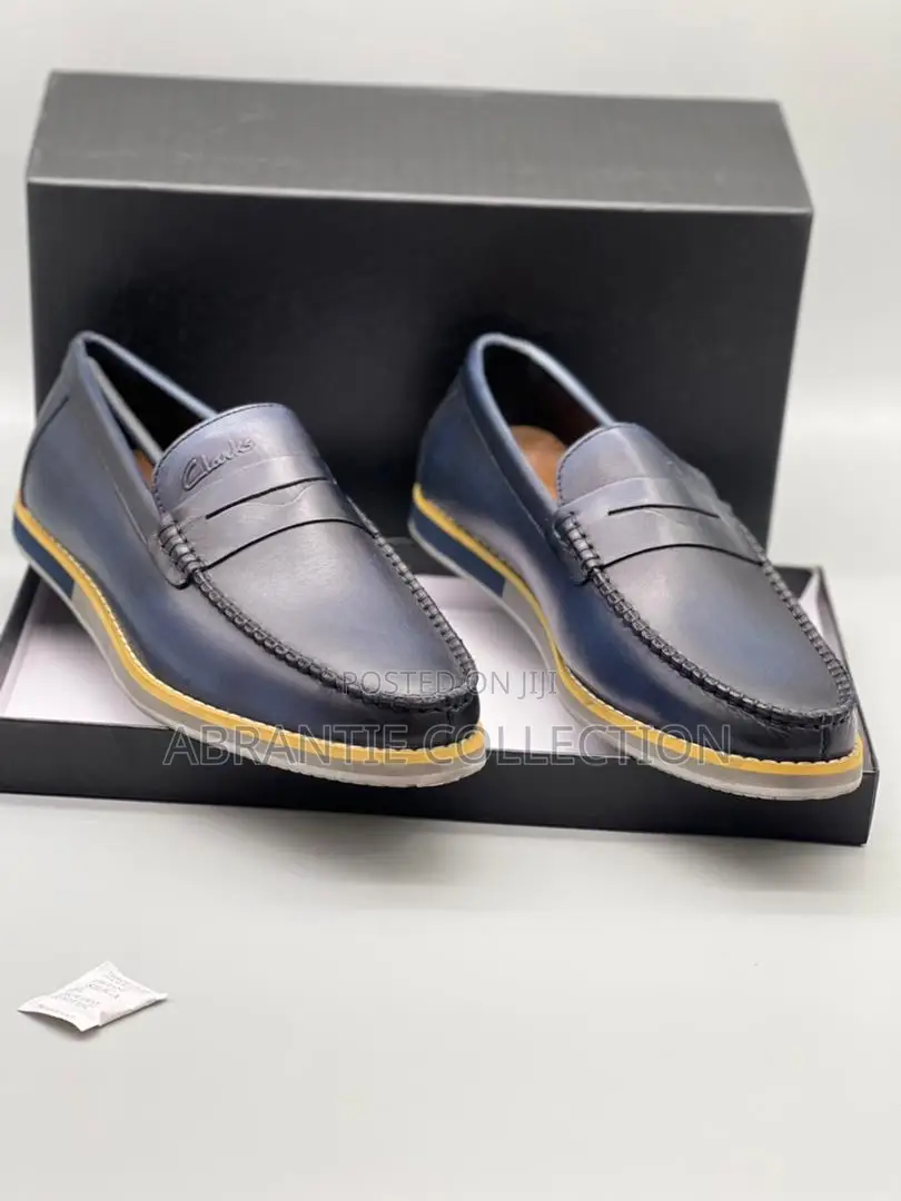 Clarks Unisex Classic Loafers Blue Black