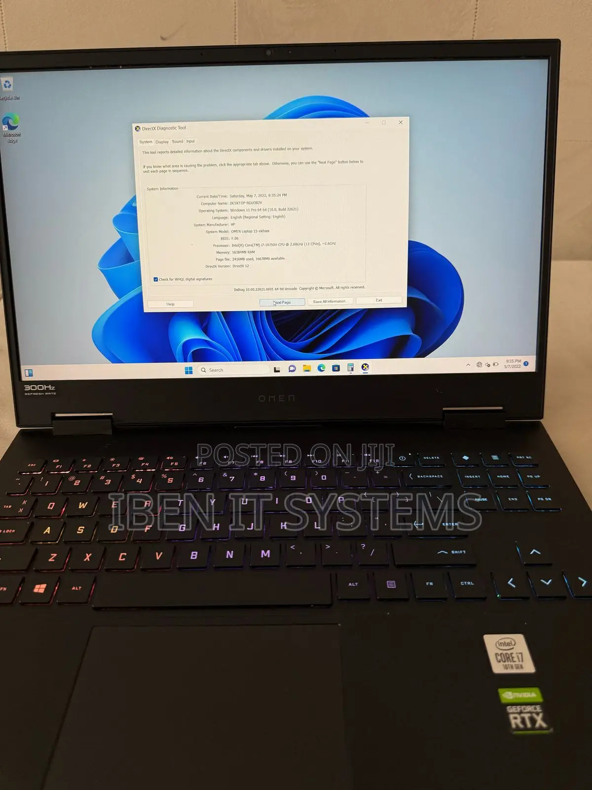 Laptop HP Omen 17t 16GB Intel Core i7 SSHD (Hybrid) 1T