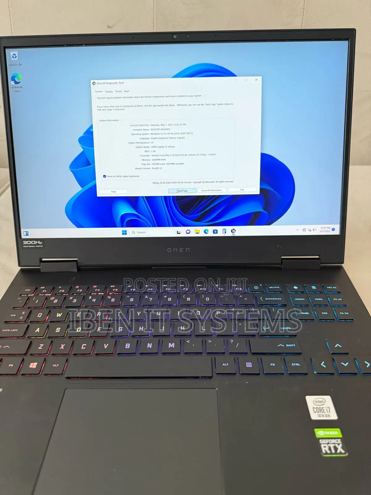 Laptop HP Omen 17t 16GB Intel Core i7 SSHD (Hybrid) 1T