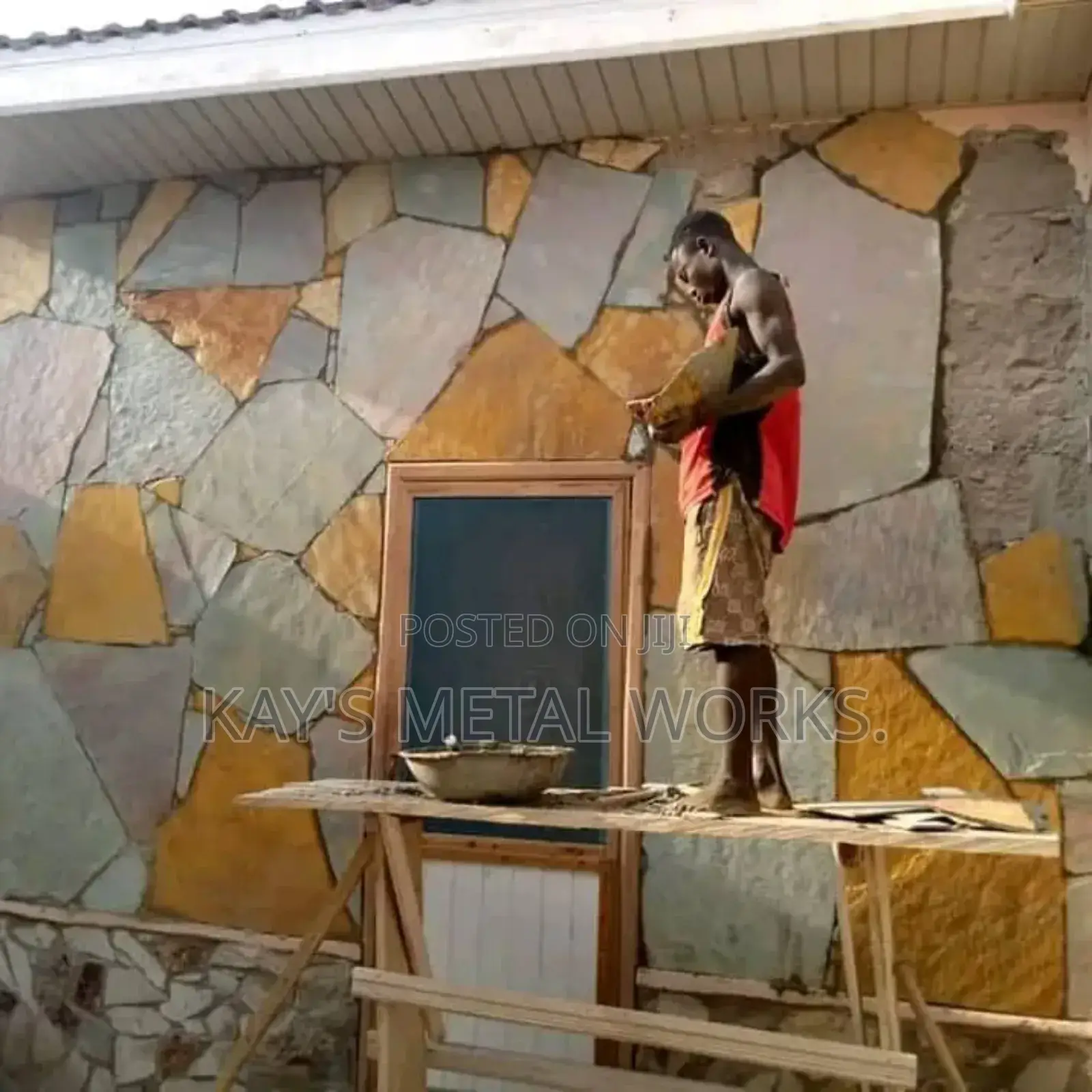 Wall Flat Stone Laying Cutting Service