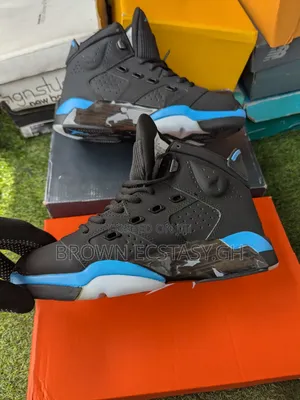 Jordan 6 Sneakers (Black and Blue)