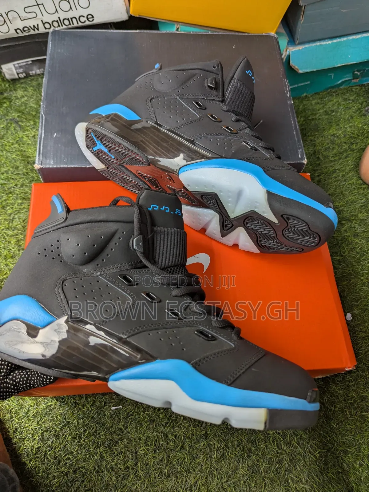 Jordan 6 Sneakers (Black and Blue)