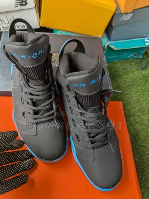 Jordan 6 Sneakers (Black and Blue)