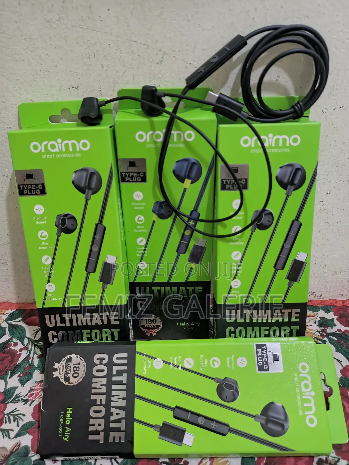 Oraimo Halo Airy Type-C Half in-Ear Wired Headphones