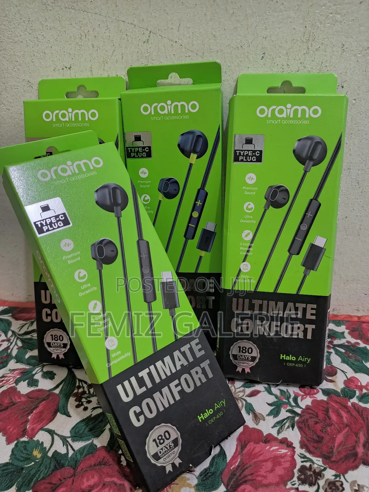 Oraimo Halo Airy Type-C Half in-Ear Wired Headphones