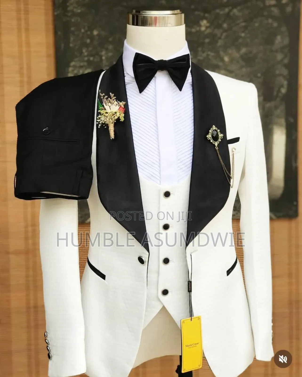 Quality White and Black Designer Suit