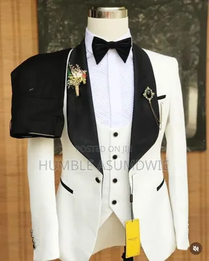 Quality White and Black Designer Suit