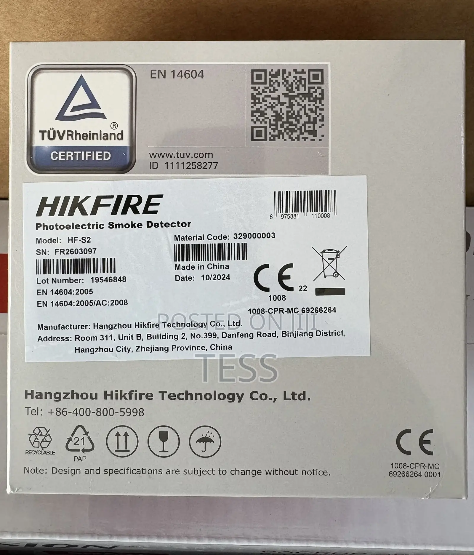 Hikvision Photoelectric Smoke Detector Hf-s2