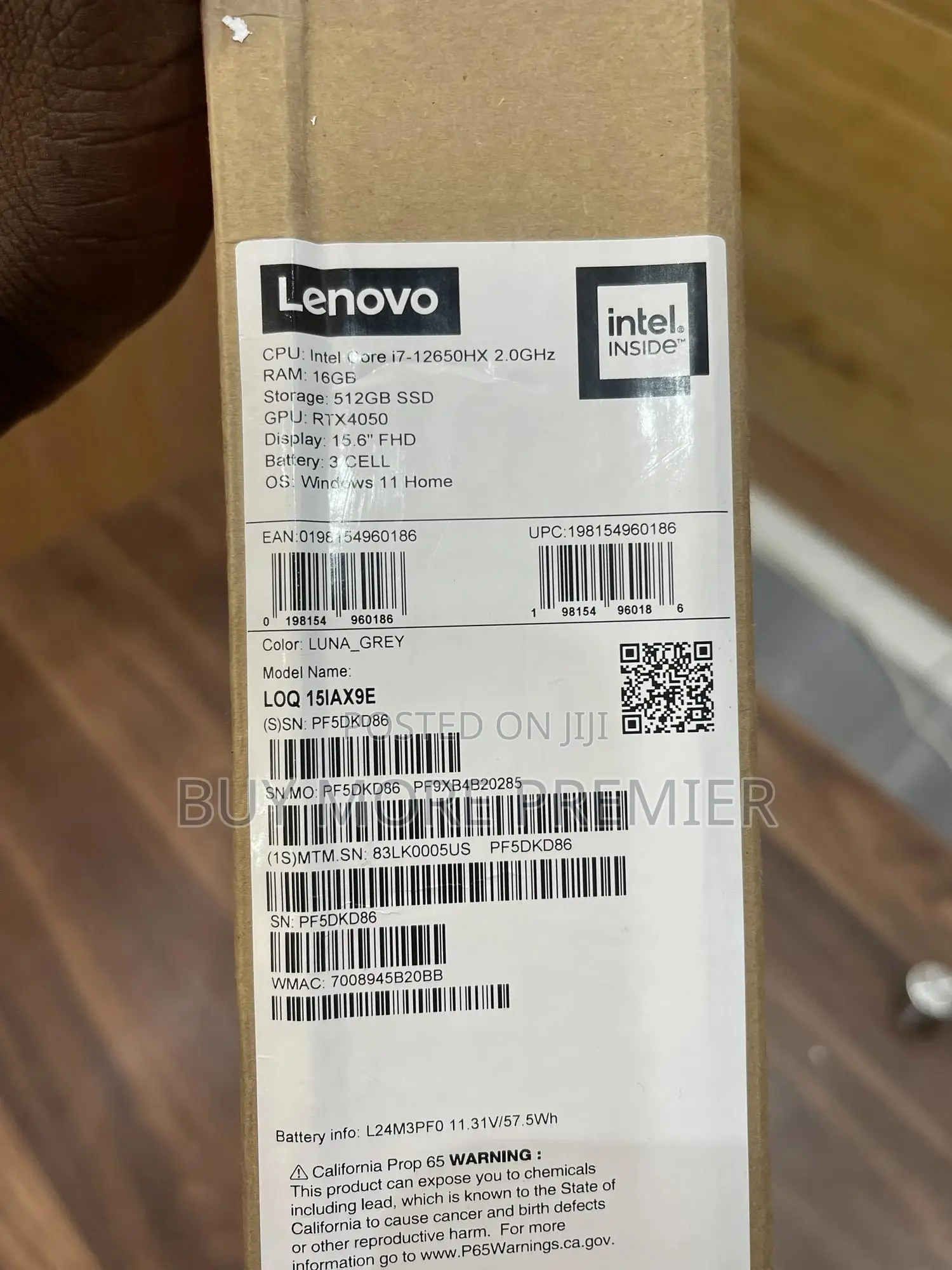New Laptop Lenovo LOQ 15ARP9 16GB Intel Core i7 SSD 512GB