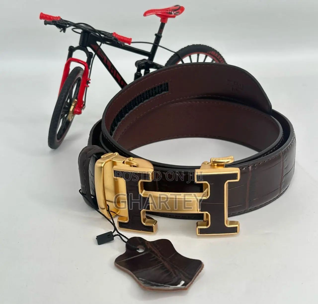 Designer Buckle Leather Men’S Belt