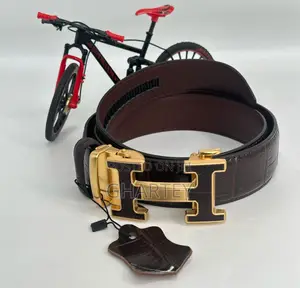 Designer Buckle Leather Men’S Belt