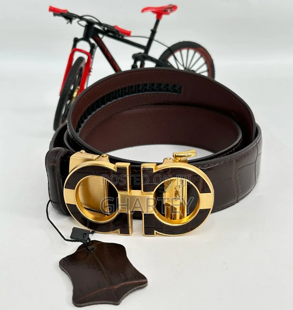 Designer Buckle Leather Men’S Belt