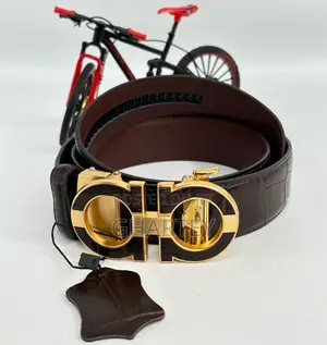 Designer Buckle Leather Men’S Belt